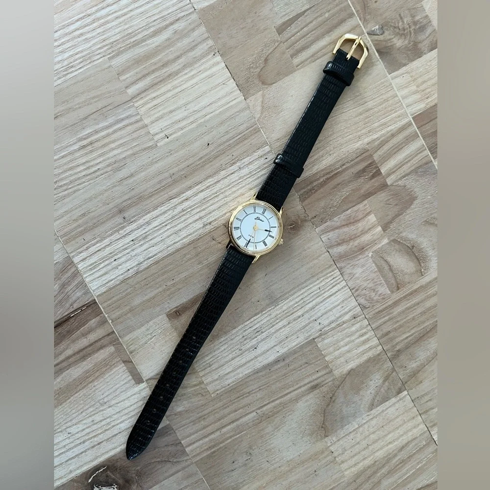 Belair Ladies Watch New in Original Box Black Leather Strap White Dial Gold Case Belair Ladies Watch New in Original Box Black Leather Strap  main image 4